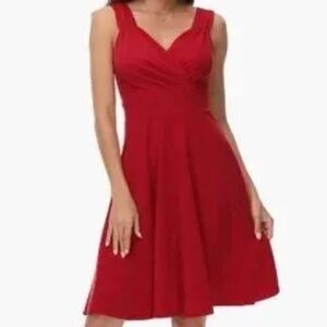 Grace Karin Sleeveless Fit & Flare Red Dress